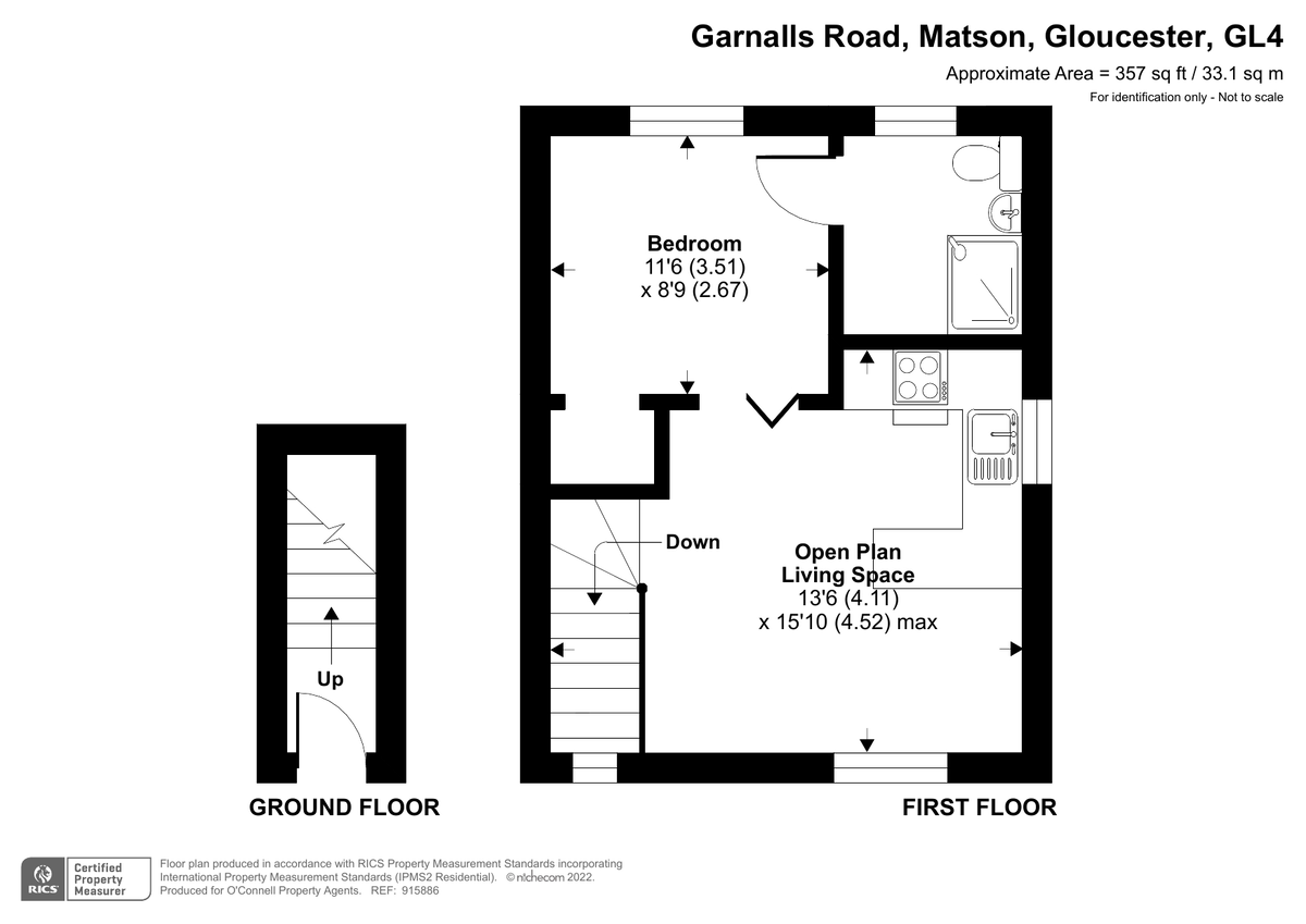 1 bed maisonette for sale in Garnalls Road, Gloucester - Property floorplan