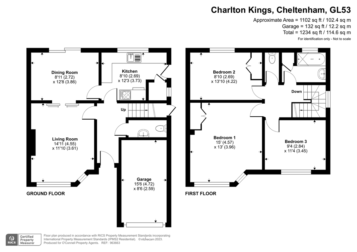 3 bed semi-detached house for sale in Copt Elm Close, Charlton Kings - Property floorplan