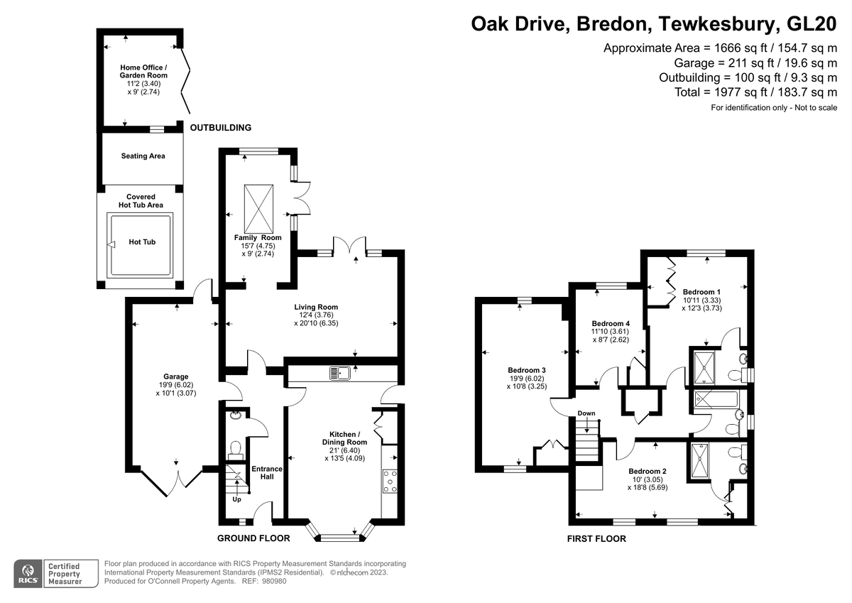 4 bed detached house for sale in Oak Drive, Bredon - Property floorplan