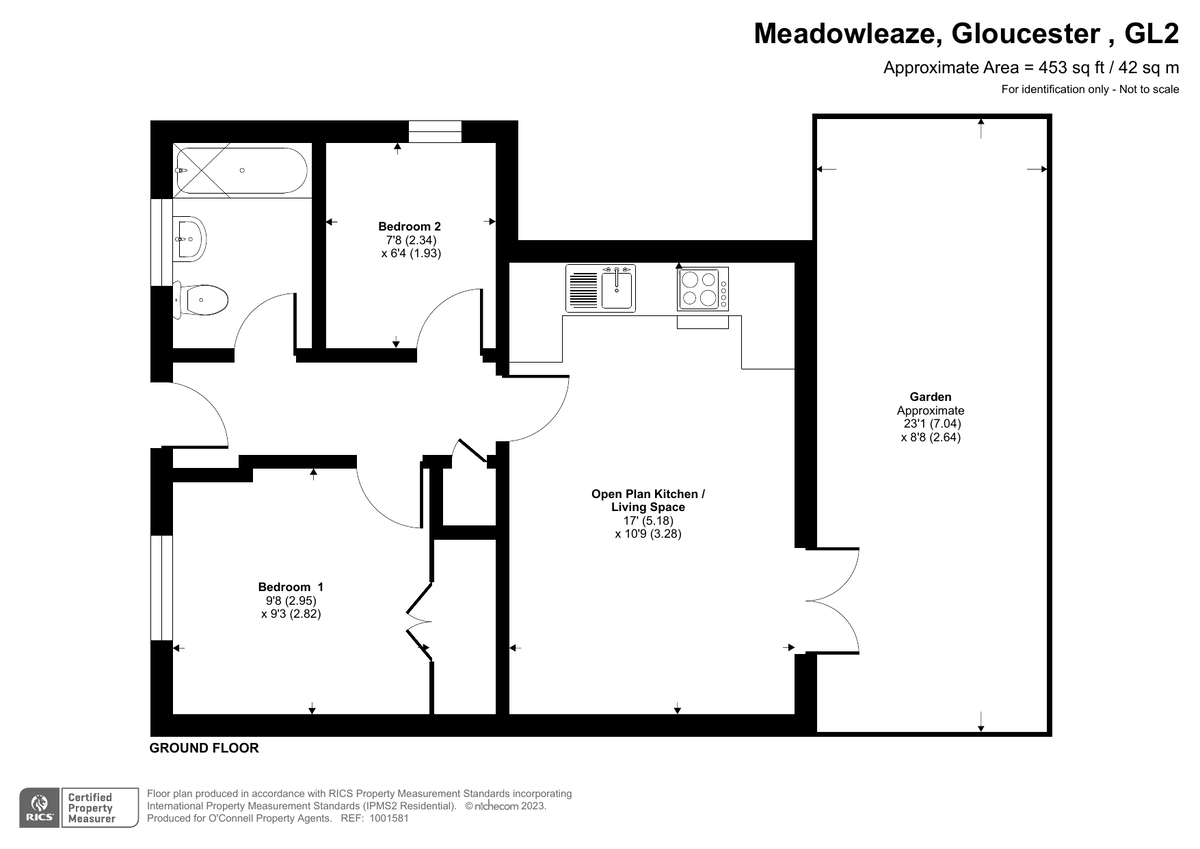 2 bed ground floor maisonette for sale in Meadowleaze, Longlevens - Property floorplan