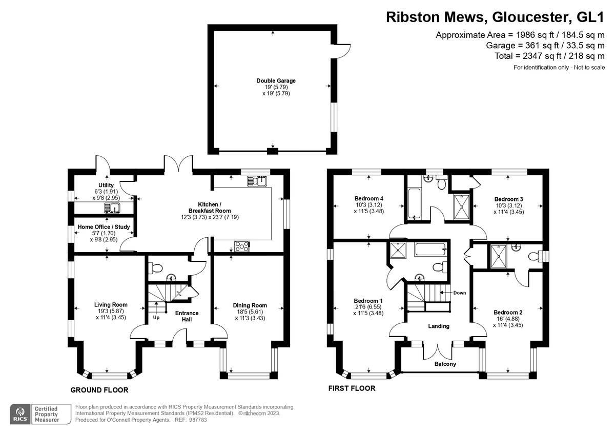 4 bed detached house for sale in Ribston Mews, Gloucester - Property floorplan