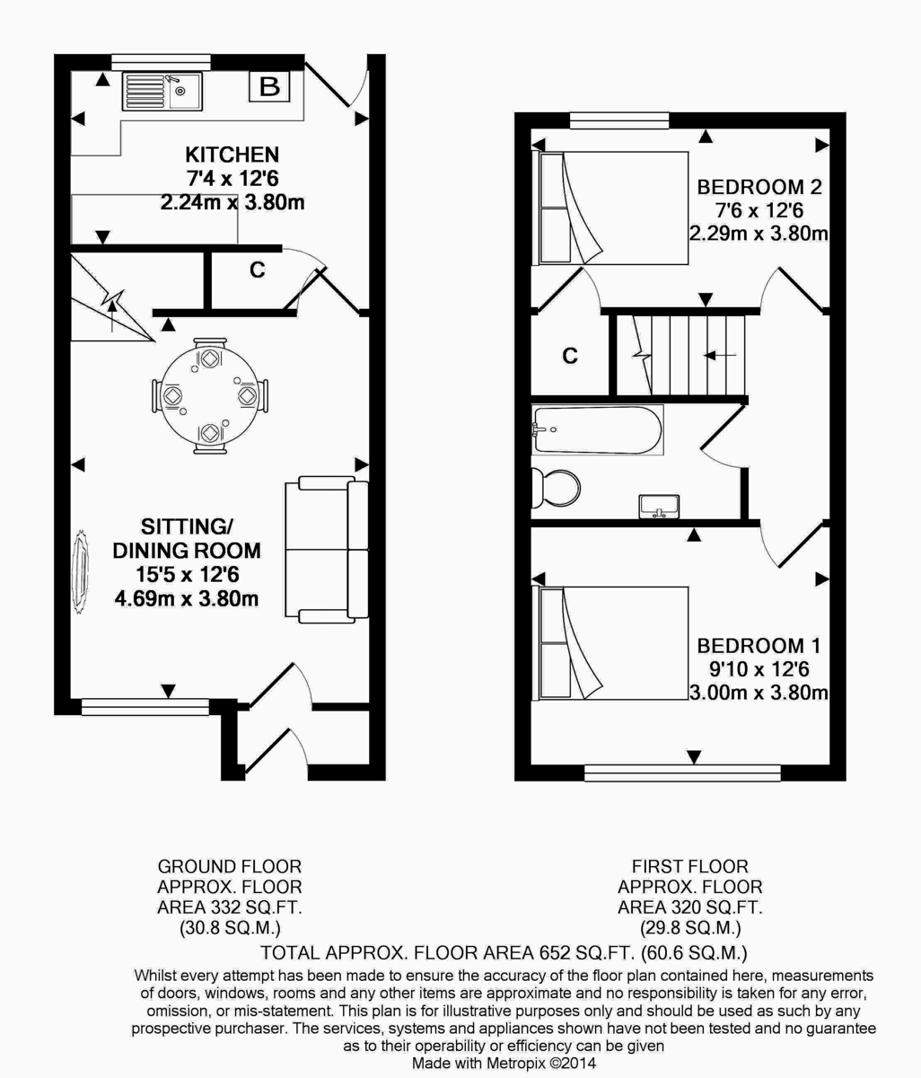 2 bed end of terrace house for sale in Fieldcourt Gardens, Quedgeley - Property floorplan