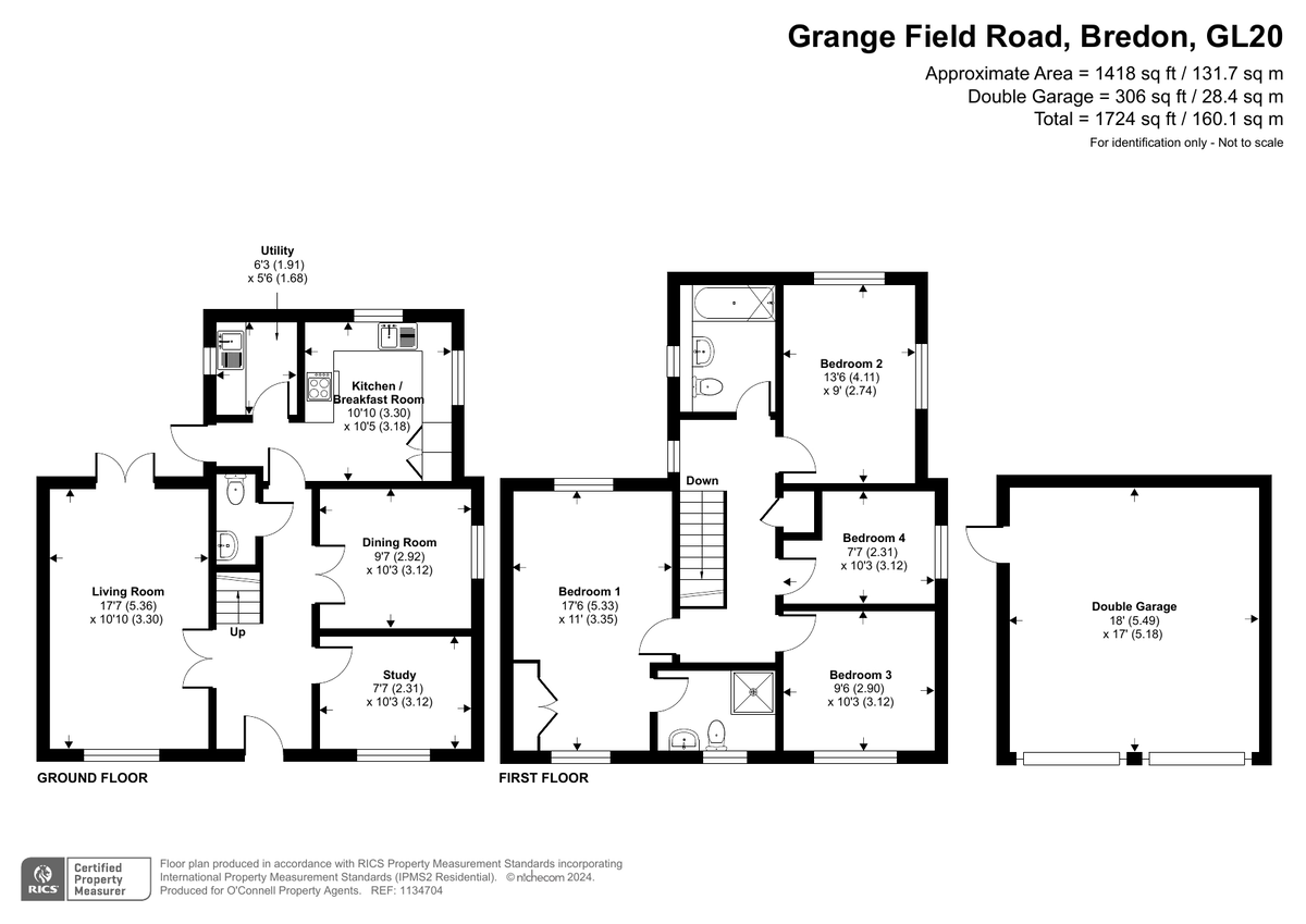 4 bed detached house for sale in Grange Field Road, Bredon - Property floorplan