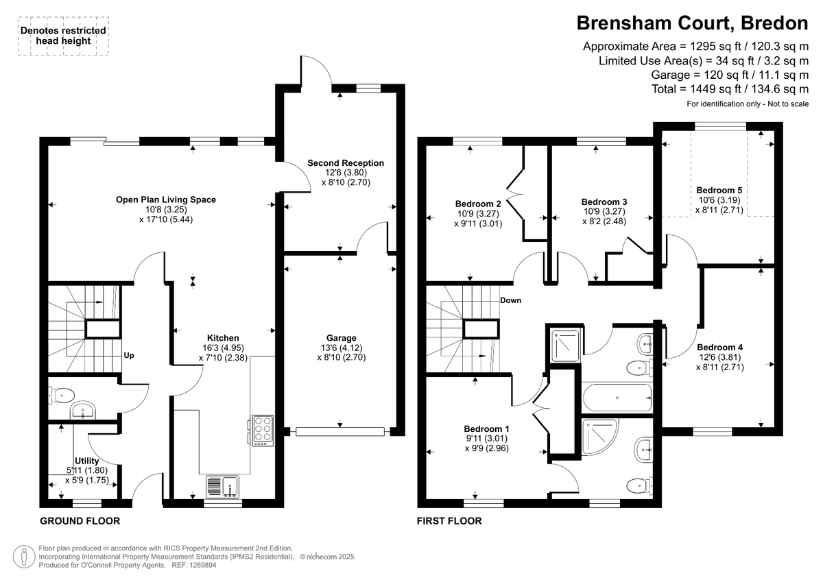 5 bed link detached house for sale in Brensham Court - Property floorplan