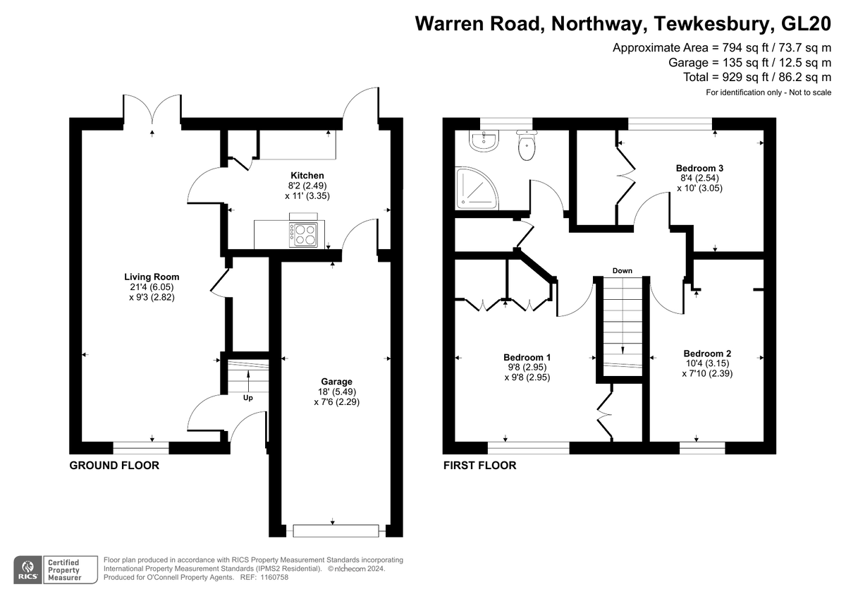 3 bed terraced house for sale in Warren Road, Northway - Property floorplan