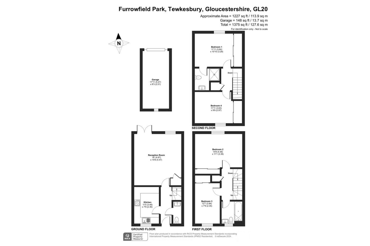 4 bed terraced house for sale in Furrowfield Park, Ashchurch - Property floorplan