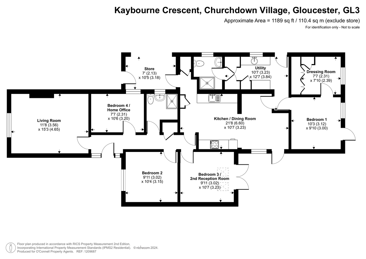 4 bed semi-detached bungalow for sale in Kaybourne Crescent, Gloucester - Property floorplan