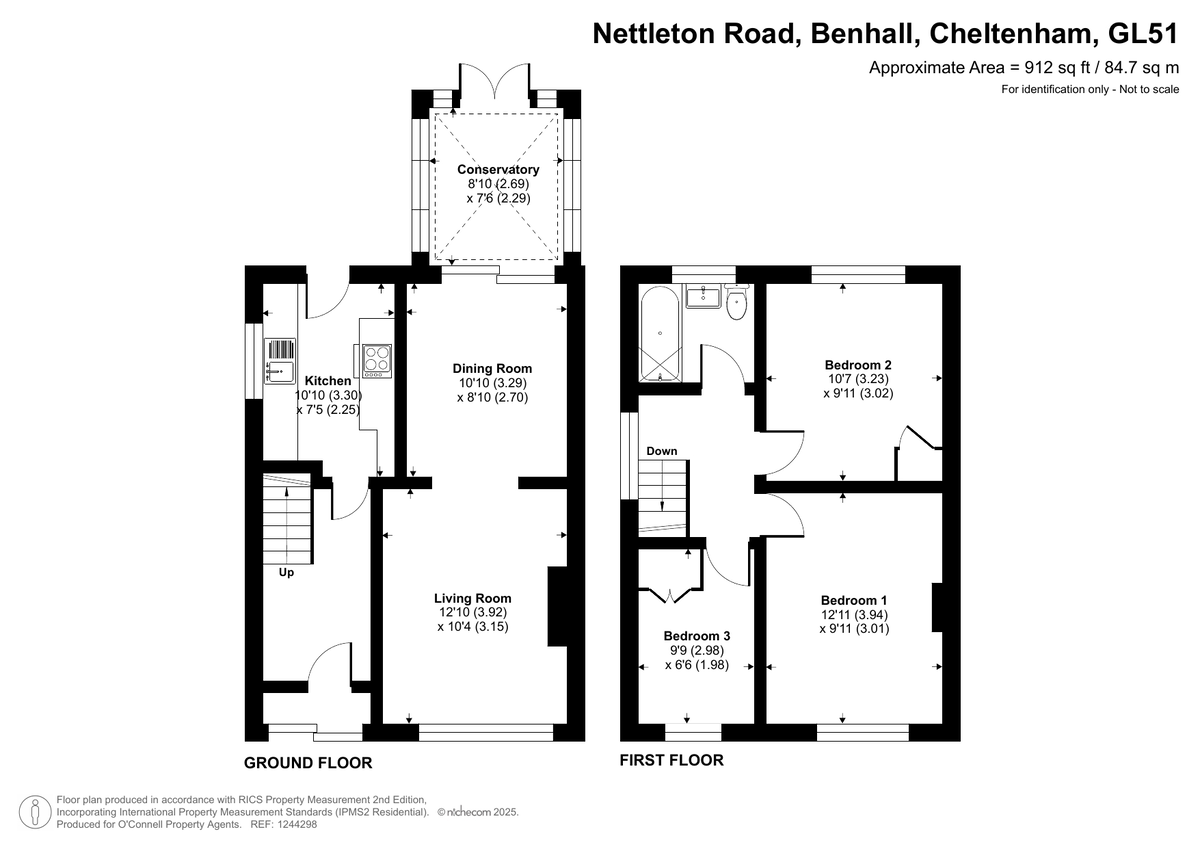 3 bed semi-detached house for sale in Nettleton Road, Cheltenham - Property floorplan