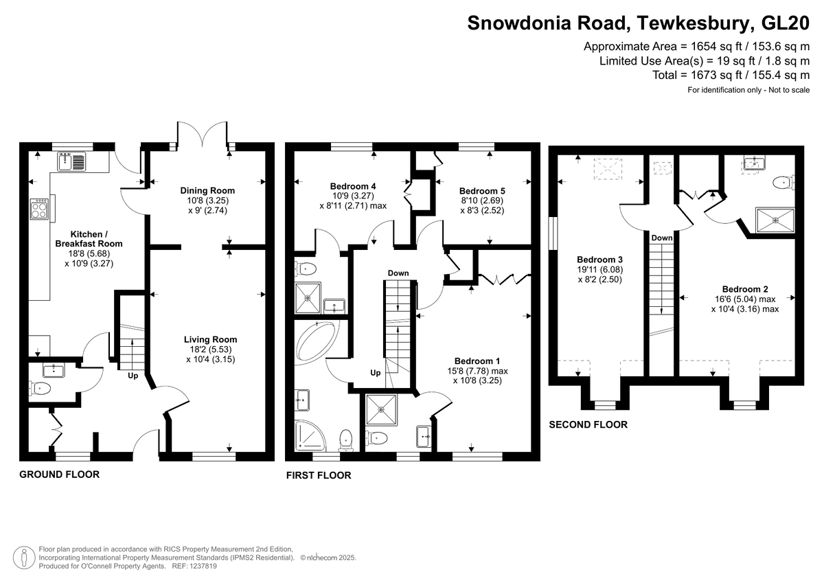 5 bed semi-detached house for sale in Snowdonia Road, Tewkesbury - Property floorplan