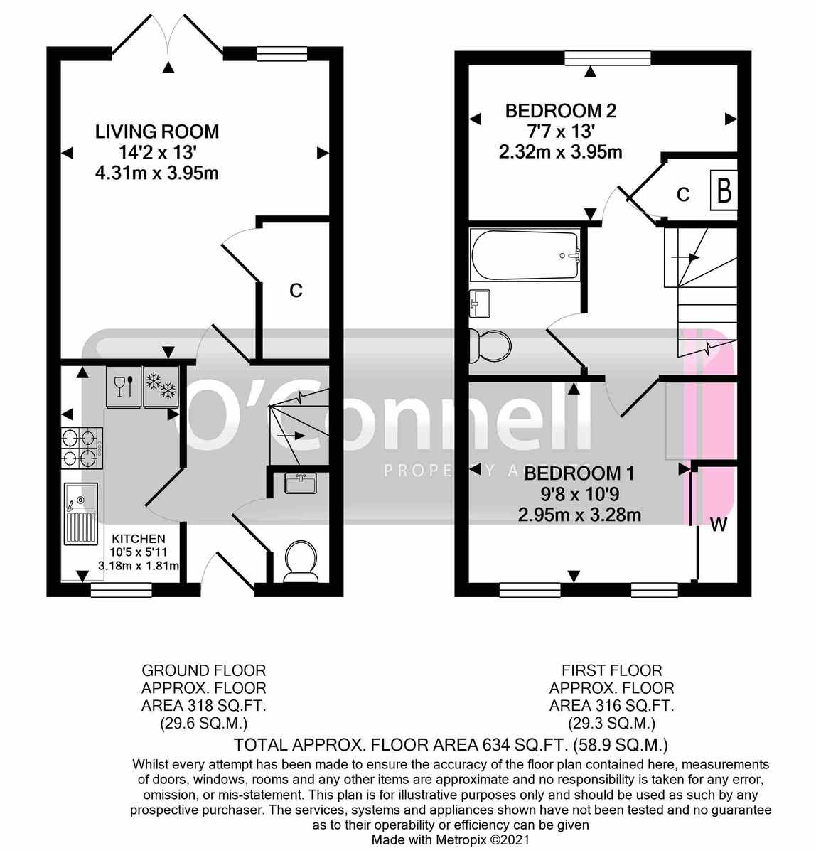 2 bed end of terrace house for sale in Mainsail Lane, Gloucester - Property floorplan