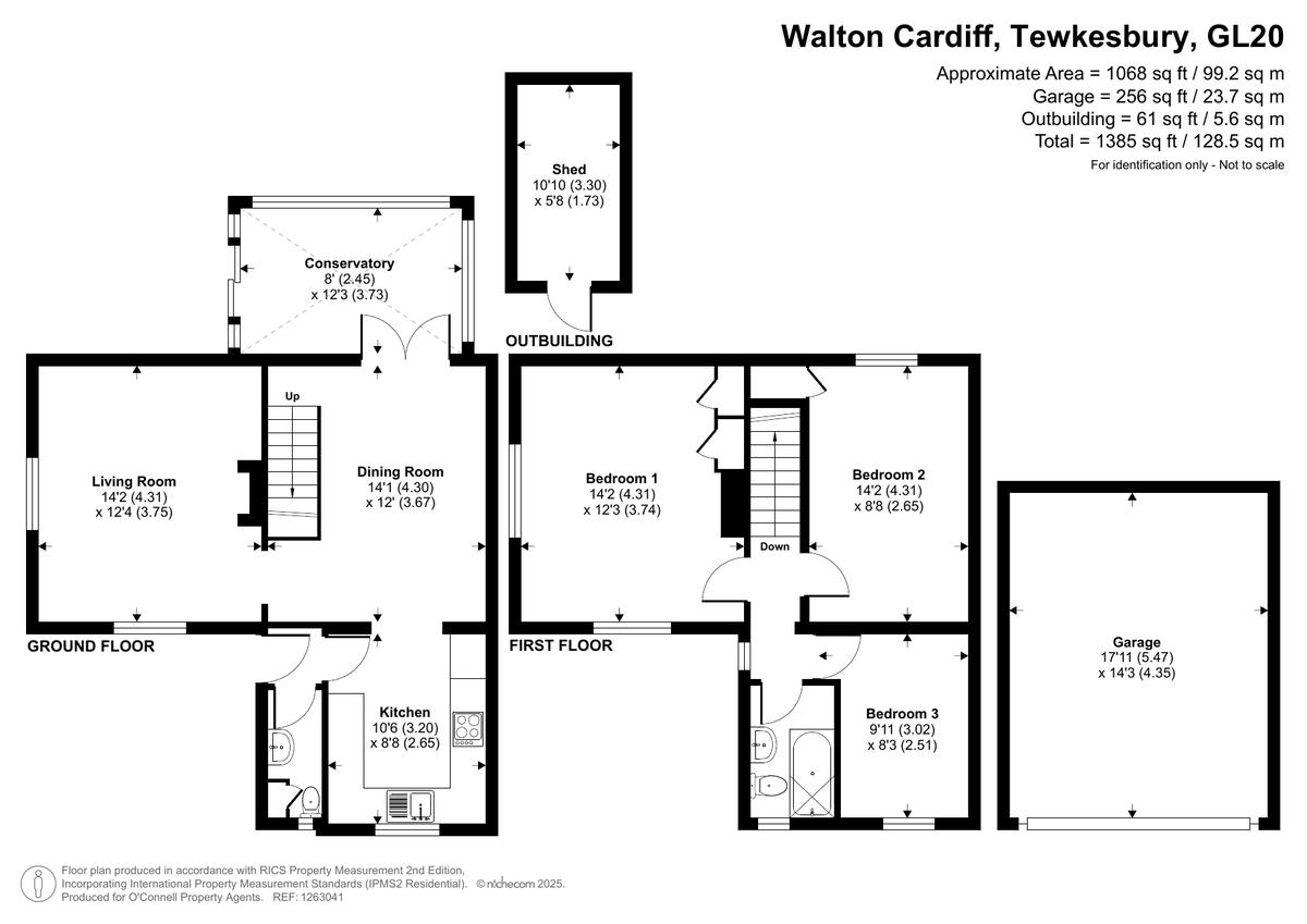 3 bed end of terrace house for sale in Walton Cardiff Cottages, Tewkesbury - Property floorplan