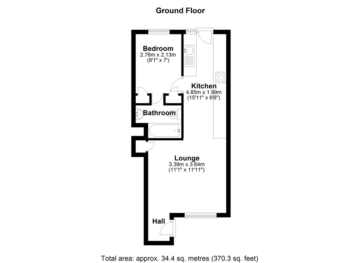 1 bed apartment to rent in River Leys, Cheltenham - Property floorplan