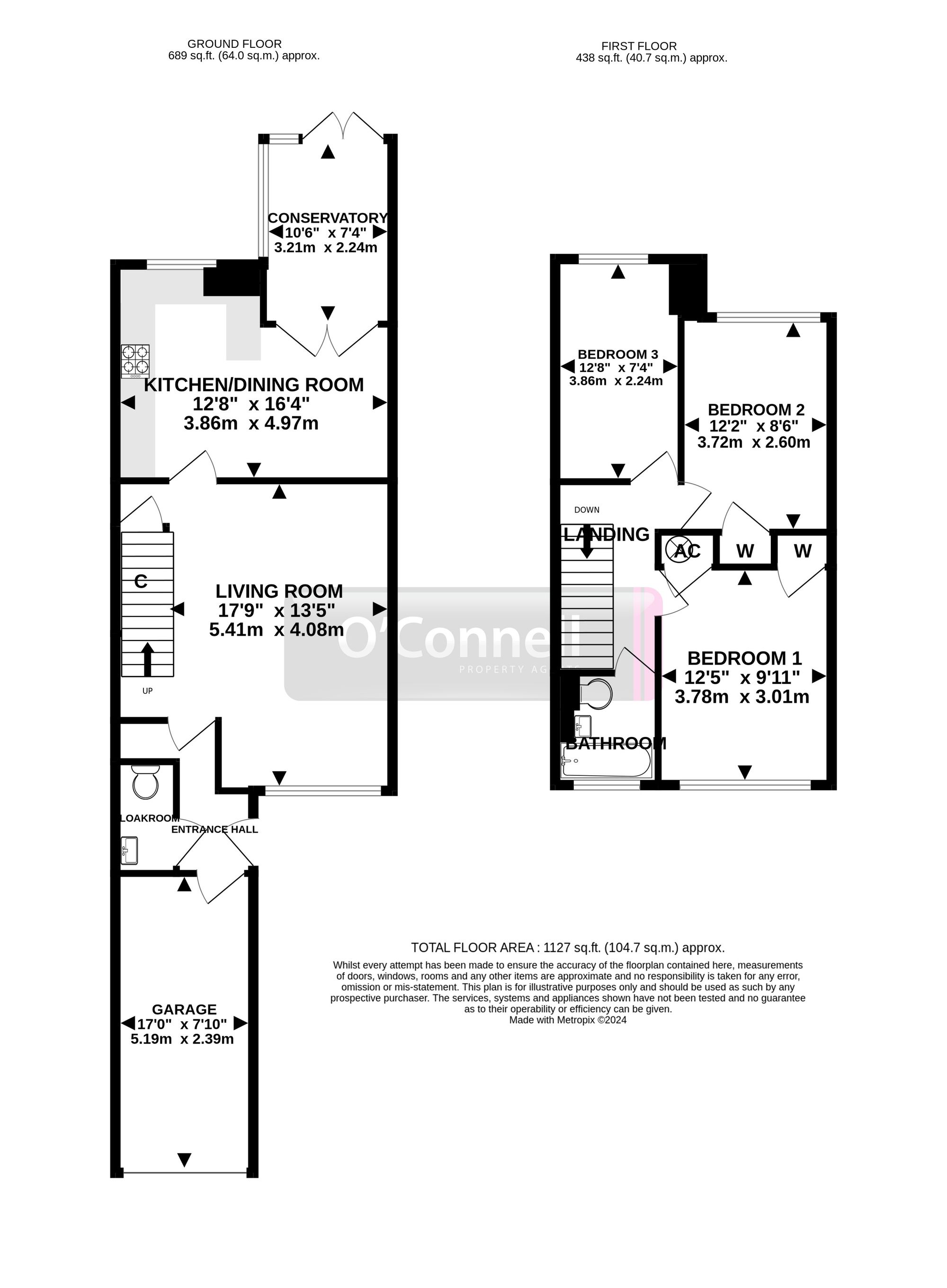3 bed mid-terraced house to rent in Denmark Road, Gloucester, GL1 - Property floorplan