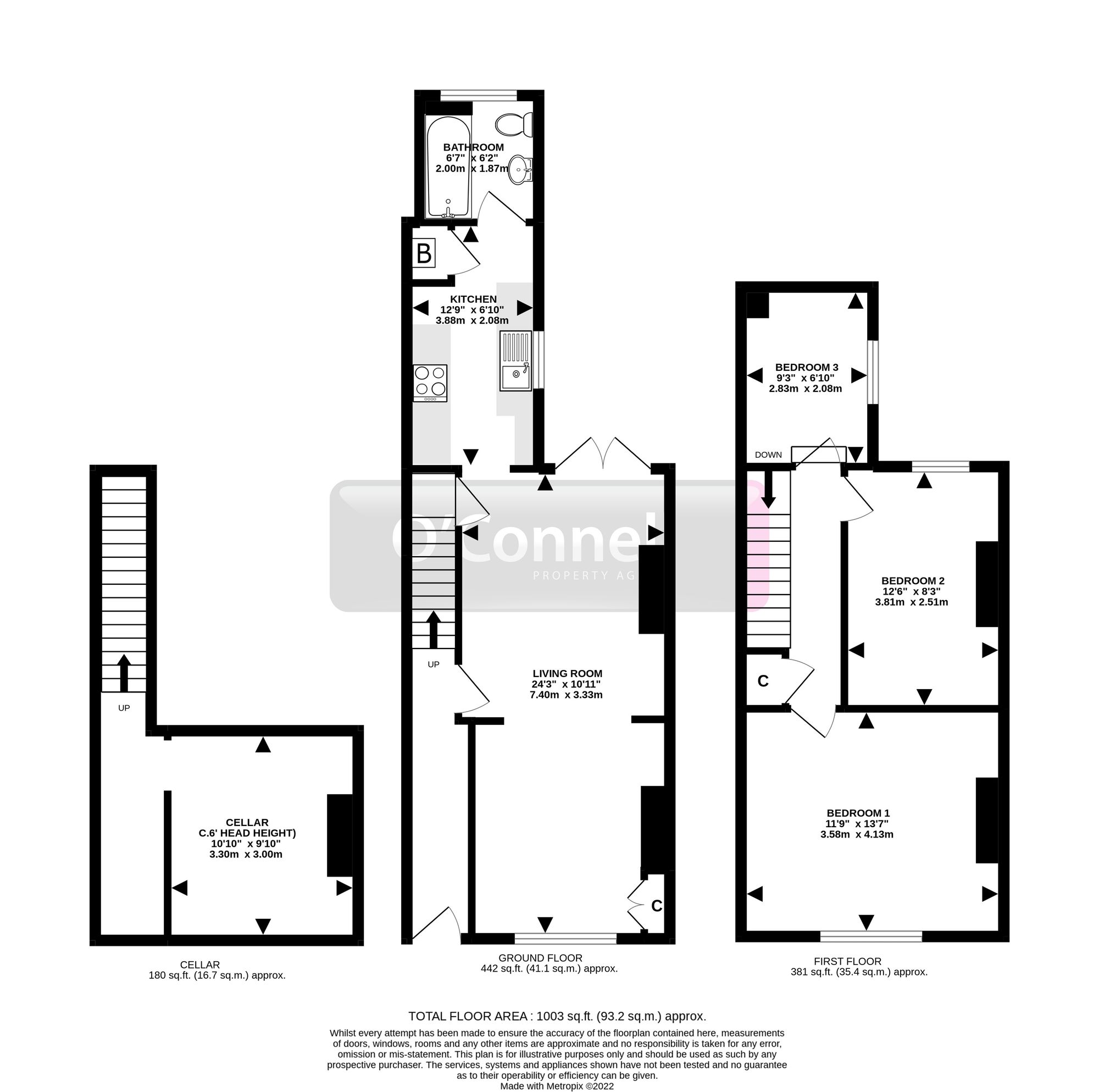 3 bed terraced house to rent in Sebert Street, Gloucester, GL1 - Property floorplan