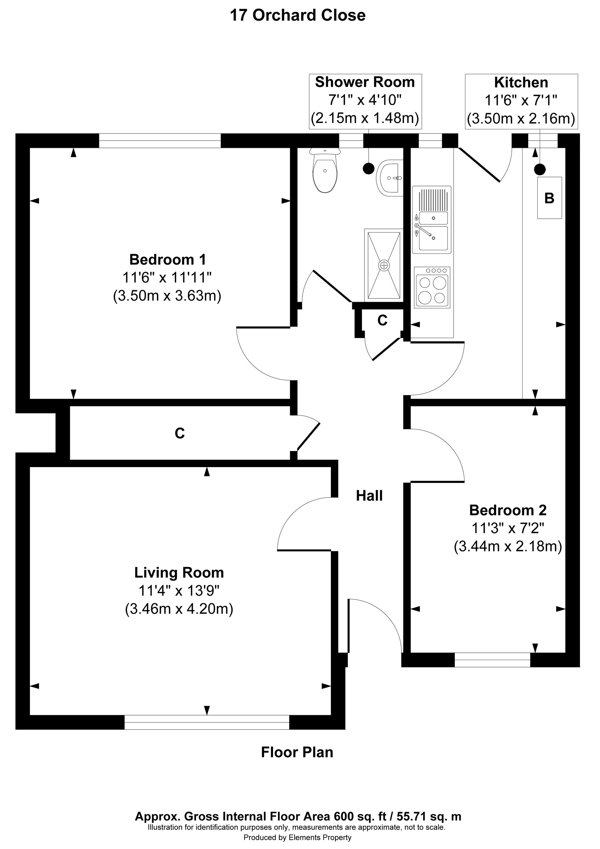 2 bed maisonette for sale in Orchard Close, Longford, GL2 - Property floorplan