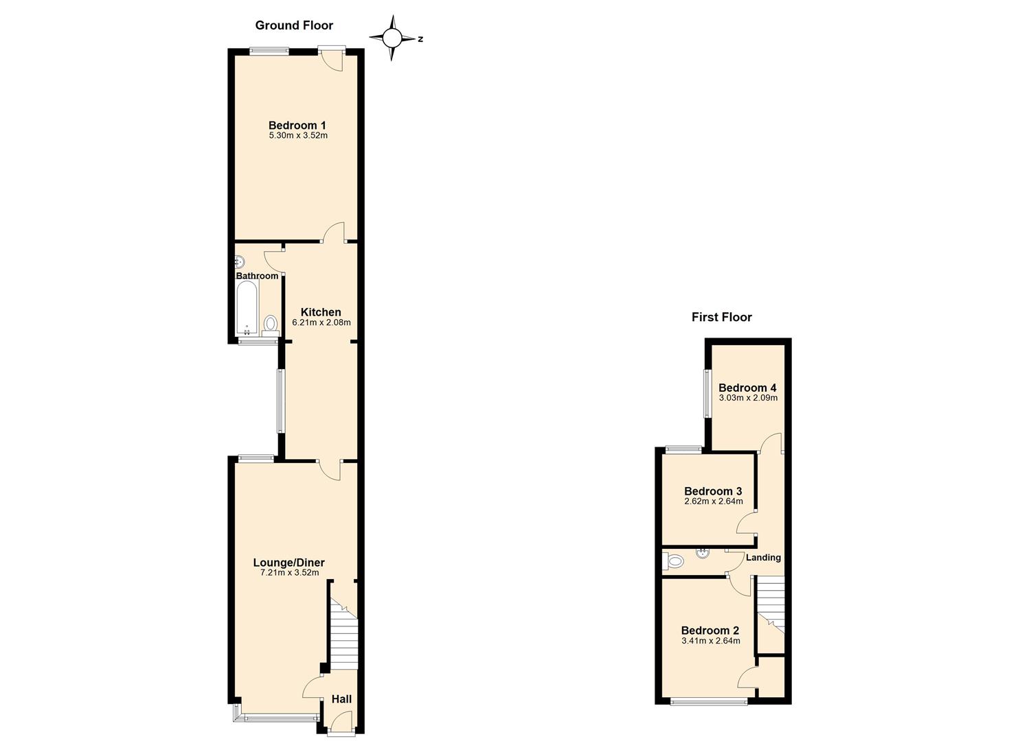 4 bed terraced house to rent in Humber Road, Coventry - Property Floorplan