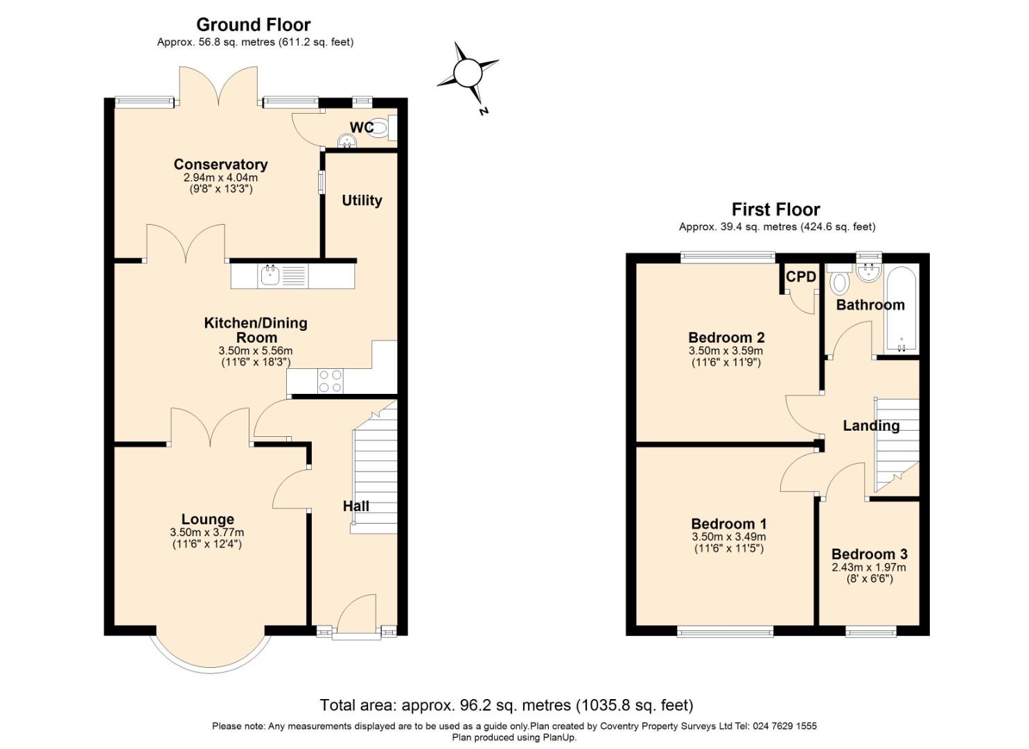 3 bed terraced house for sale in Kenpas Highway, Coventry - Property Floorplan