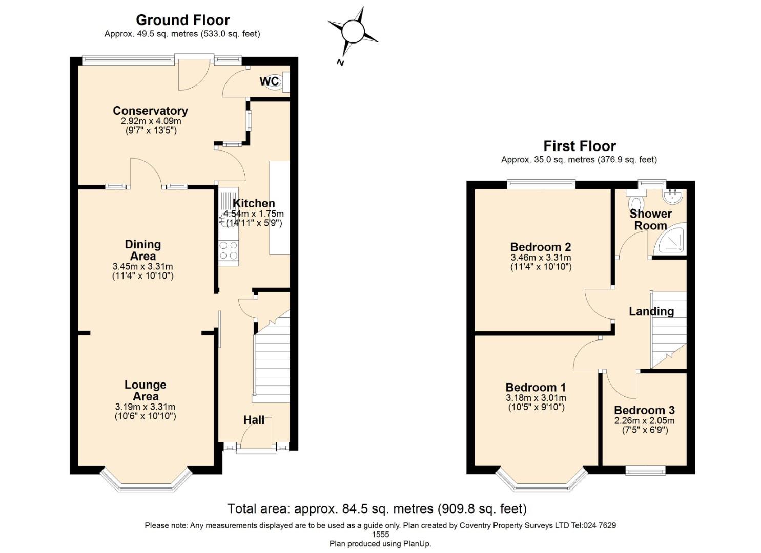 3 bed terraced house for sale in Holbrook Lane, Coventry - Property Floorplan