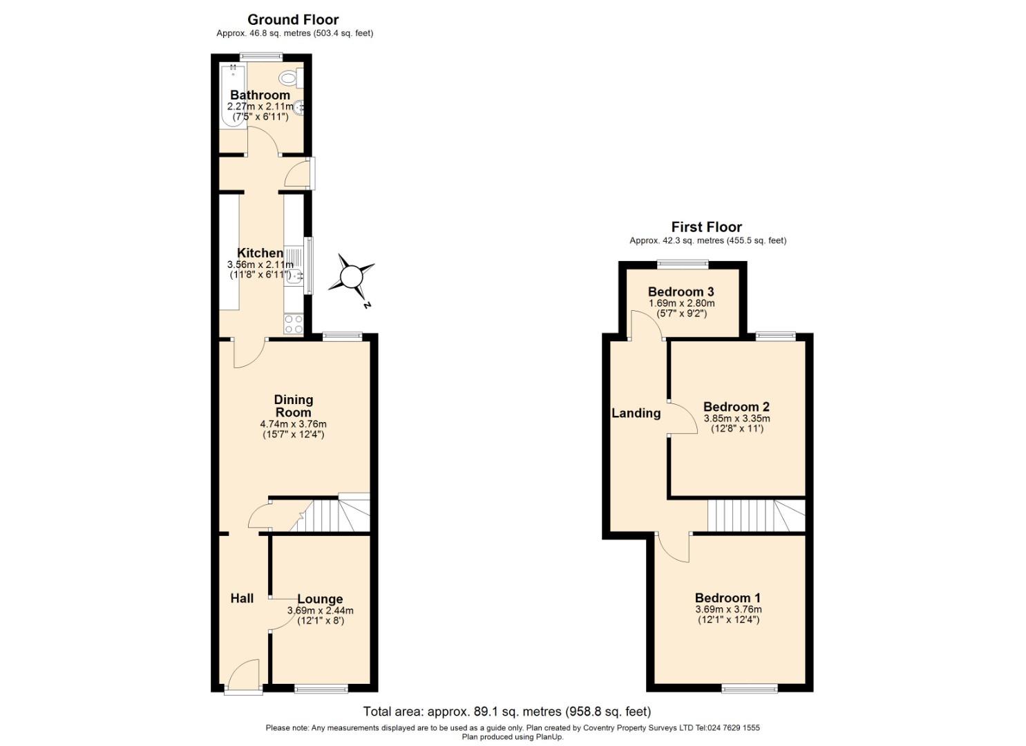 3 bed terraced house for sale in Park Street, Coventry - Property Floorplan