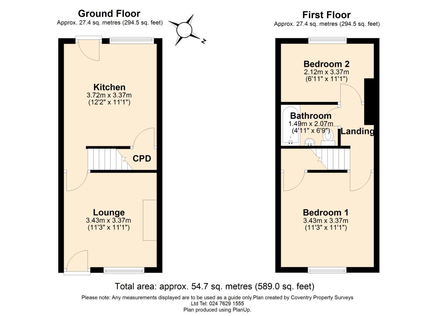 2 bed terraced house for sale in Leopold Road, Coventry - Property Floorplan