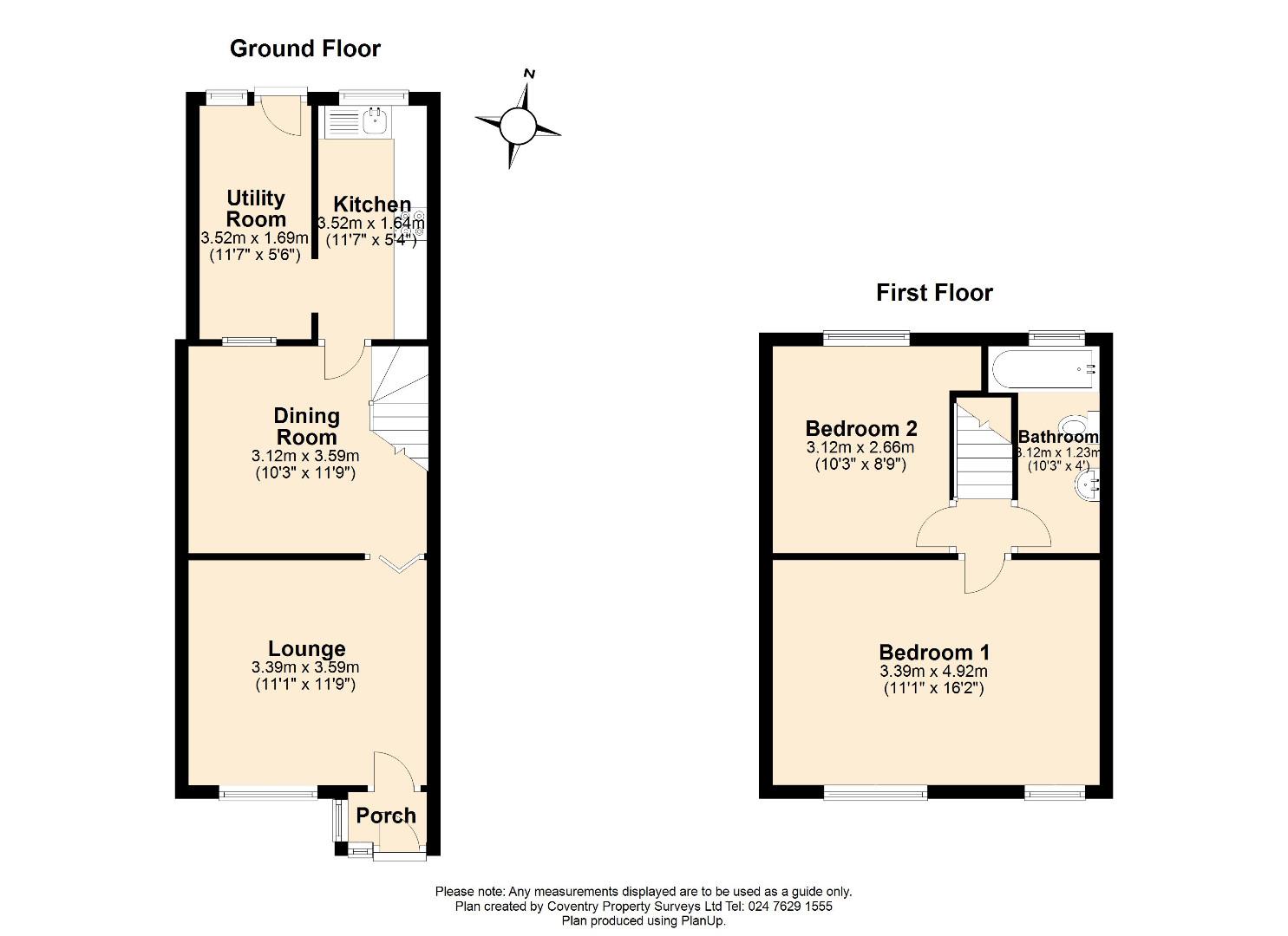 2 bed terraced house for sale in Caludon Road, Coventry - Property Floorplan