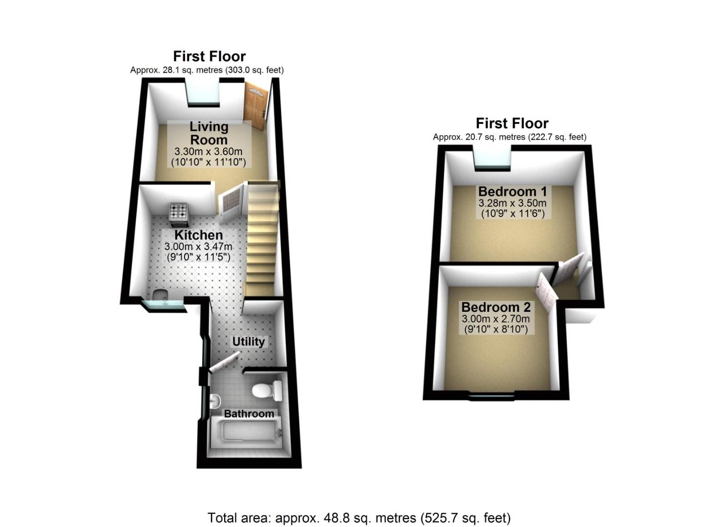 2 bed terraced house for sale in Ranby Road, Coventry - Property Floorplan
